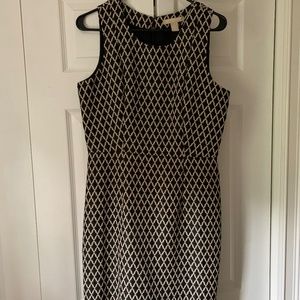 Banana Republic black and beige print midi dress